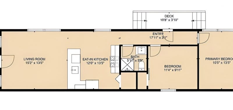 Single Shotgun House Floor Plan
