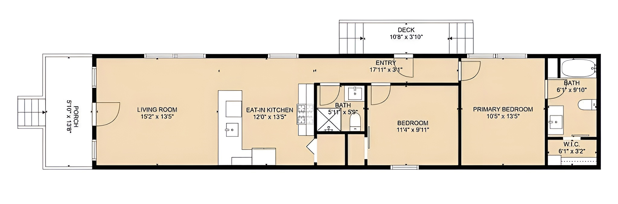 Single Shotgun House Floor Plan