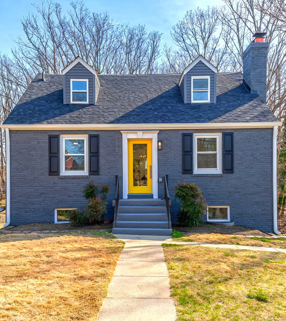 Cape-Cod-House-Exterior-Color-Dramatic Charcoal with a Lemon Twist
