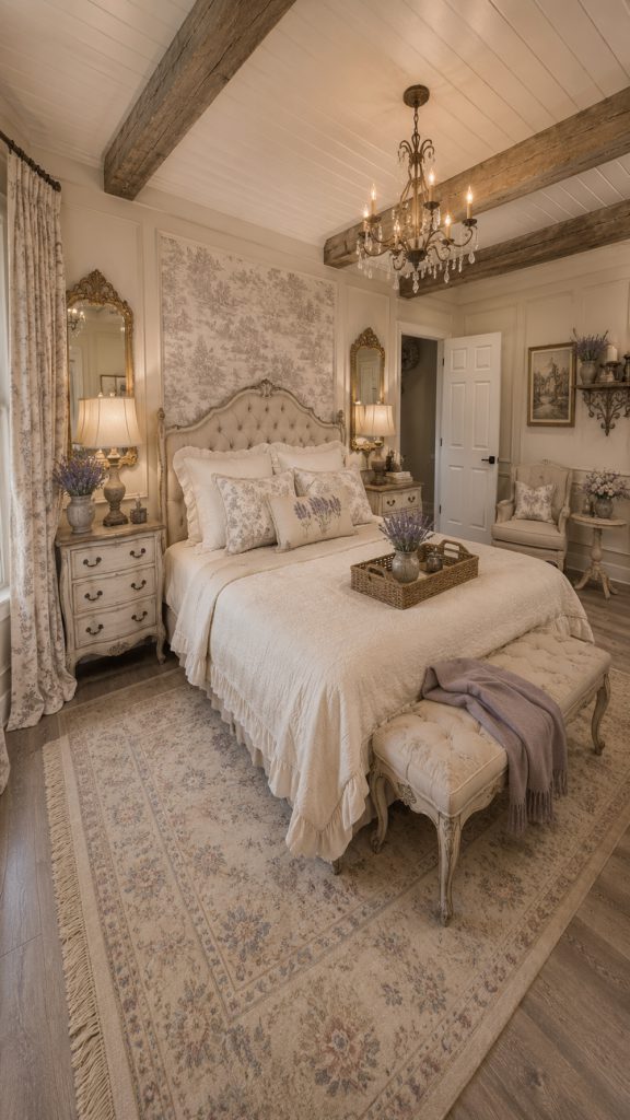 French-Country-Bedroom Sage Green Accent