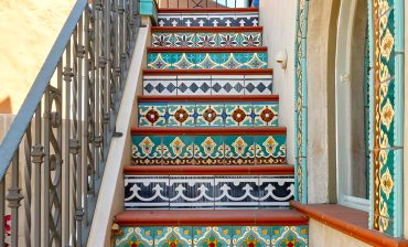Outdoor Spanish Staircase Ideas With Terra-Cotta and Talavera Tiles
