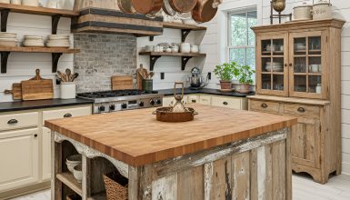 Rustic-Farmhouse-Kitchen-Island-Design Ideas