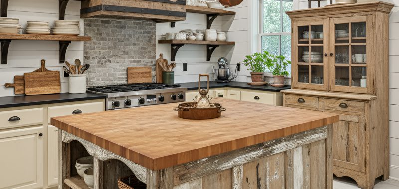 Rustic-Farmhouse-Kitchen-Island-Design Ideas