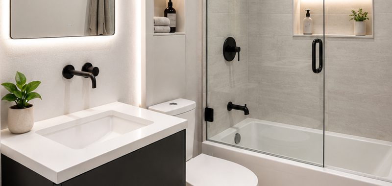Small Contemporary Bathroom Design Ideas That Make Tight Spaces Feel Sleek, Bright, and Luxe