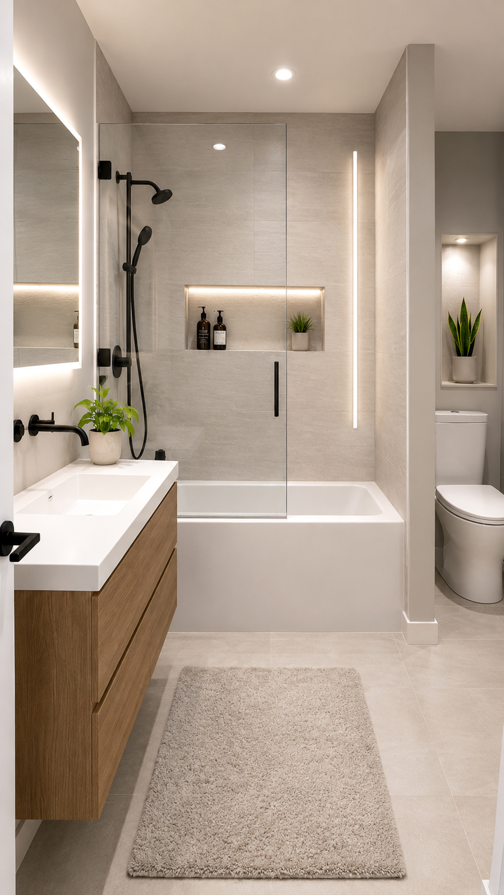 Small-Contemporary-Bathroom Matte Black Details