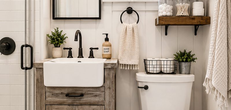 Modern farmhouse small bathroom ideas