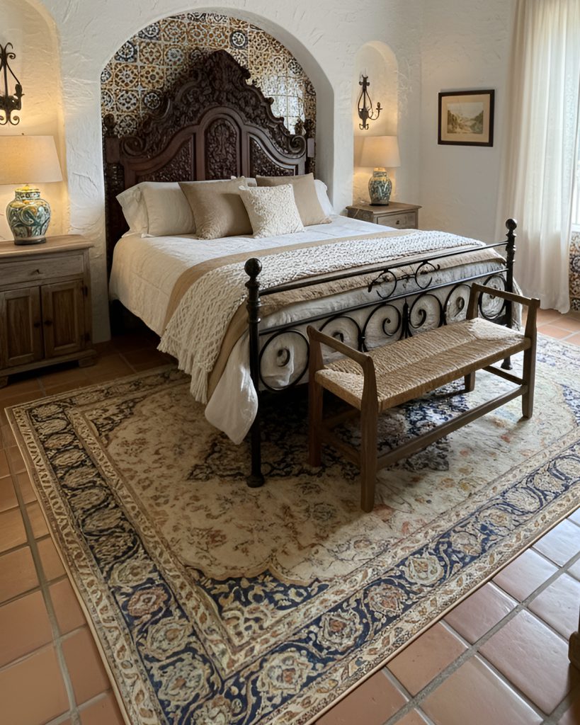 Spanish-Bedroom-Vintage Rugs