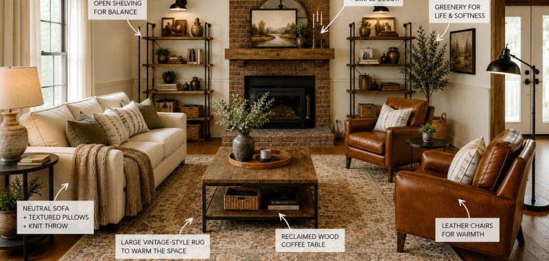 Industrial Farmhouse Living Room Ideas